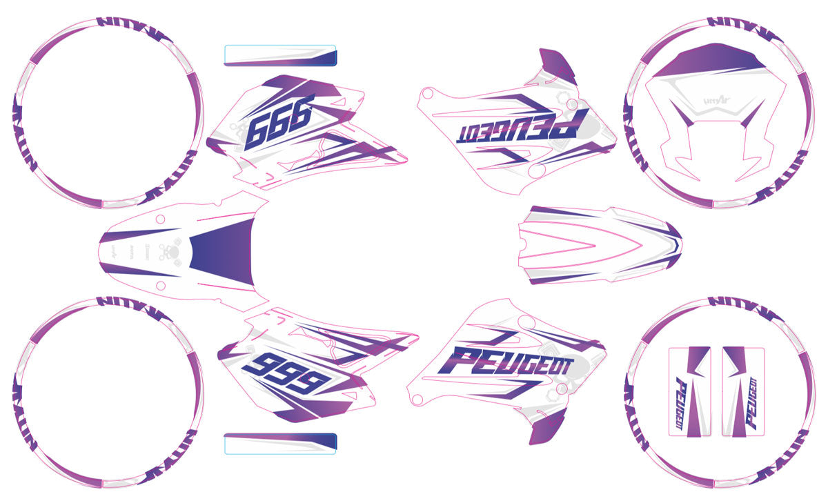 Kit déco 50cc Peugeot XP6 2004-2010 Cold | autocollants moto | personnalisation 50cc | armysctv