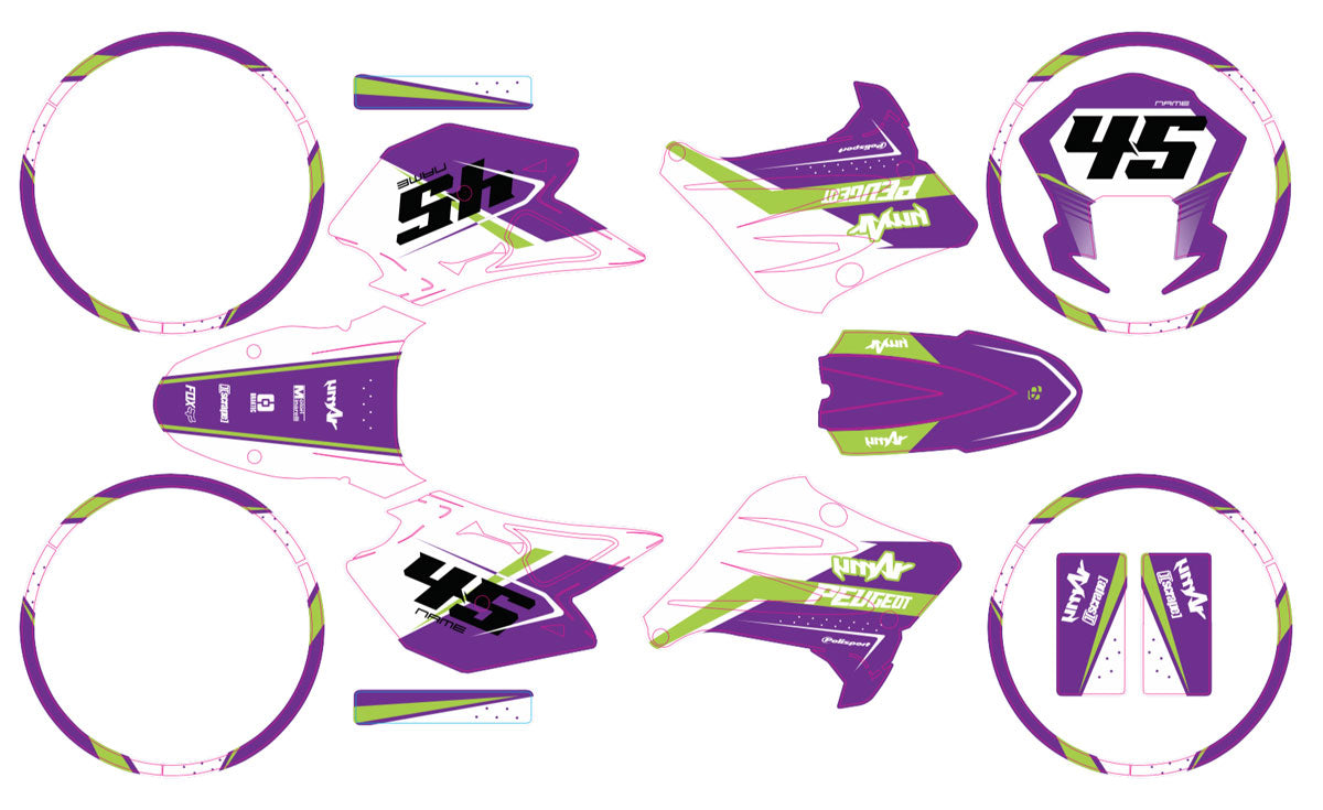 Kit déco 50cc Peugeot XP6 2004-2010 Missile | autocollants moto | personnalisation 50cc | armysctv