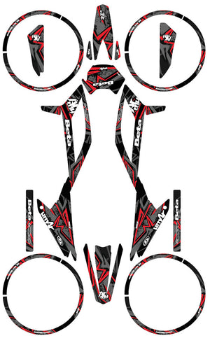 Kit déco Beta RR 50 Motard 2021-2025 Army Redrum | autocollants moto | personnalisation 50cc | armysctv