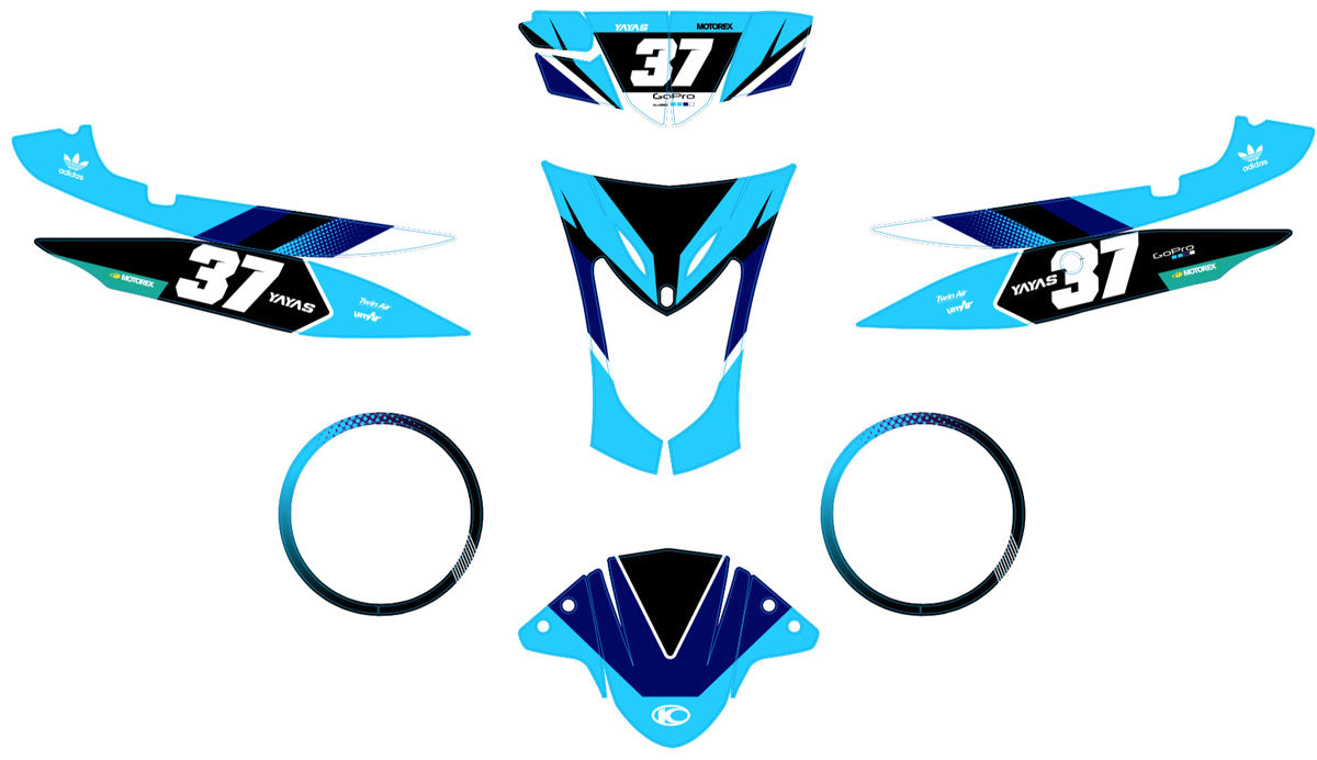 Kit déco scooter Kymco Agility 50 et 125cc Hero - Graphisme héroïque et