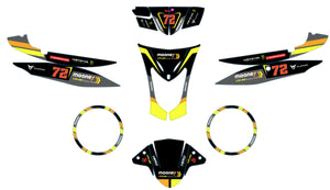 Kit déco scooter Kymco Agility 50 et 125cc Mooney | autocollants moto | personnalisation 50cc | armysctv