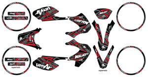 Kit déco 50cc Malaguti XSM 2002-2011 Redrum | autocollants moto | personnalisation 50cc | armysctv