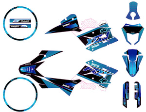 Kit déco 50cc Malaguti XSM/XTM 2019-2022 Blue Fox | autocollants moto | personnalisation 50cc | armysctv