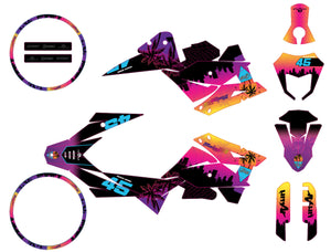 Kit déco 50cc Malaguti XSM / XTM 2019-2023 Miami | autocollants moto | personnalisation 50cc | armysctv