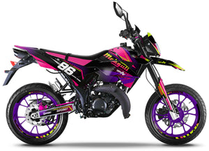Kit déco 50cc Malaguti XSM / XTM 2019-2023 Army Neon | autocollants moto | personnalisation 50cc | armysctv