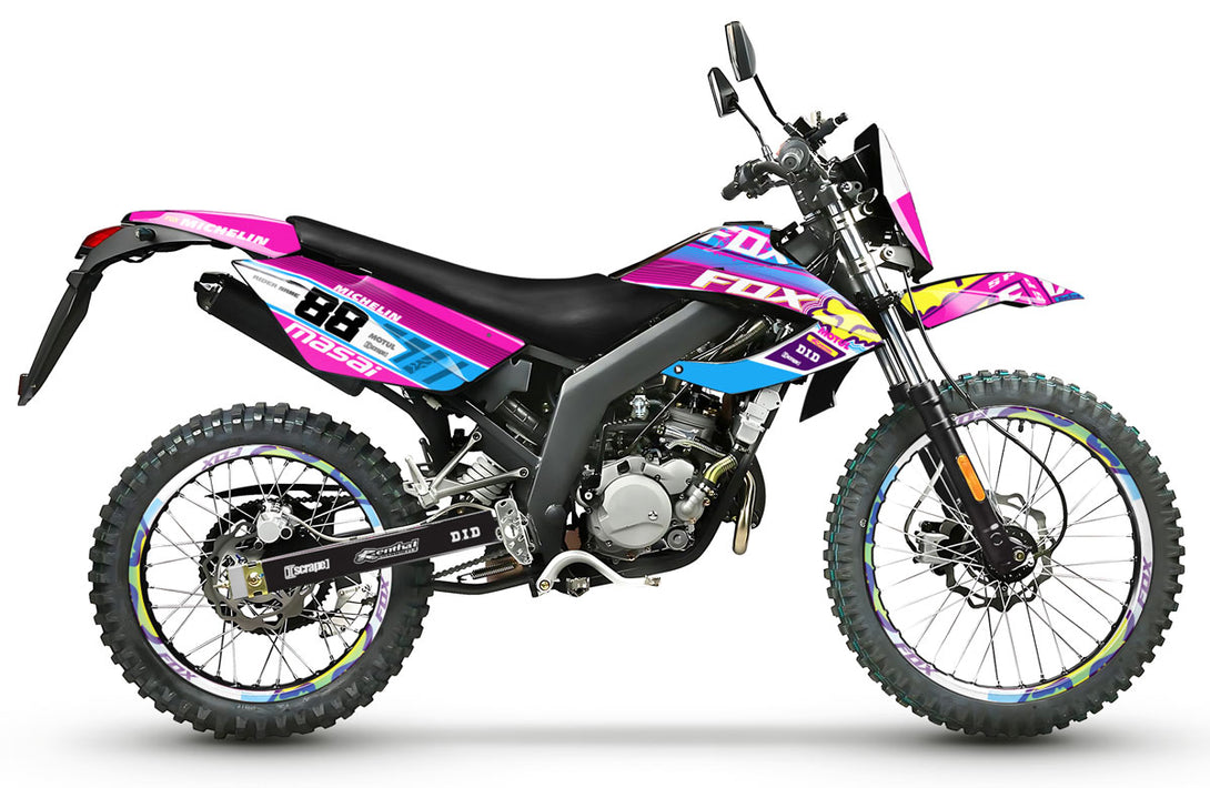 Kit déco 50cc Masai Rider 2012-2025 Pink Fox | autocollants moto | personnalisation 50cc | armysctv