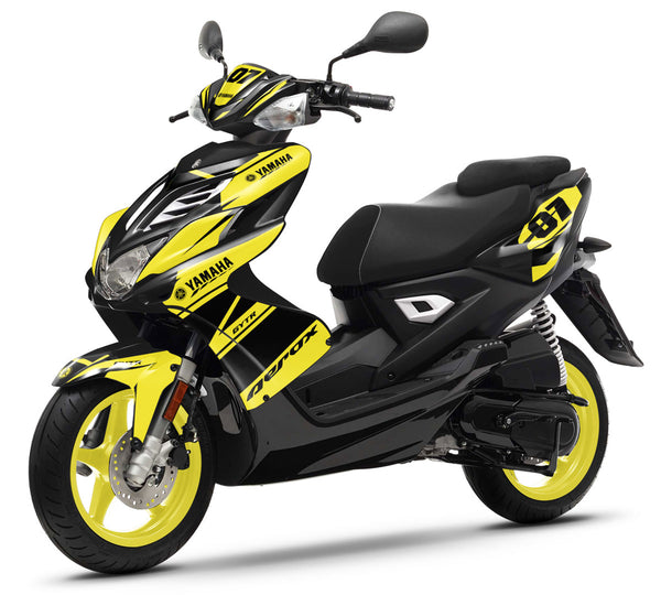 Kit déco 50cc Yamaha Aerox / MBK Nitro 2013-2019 Anniversaire jaune