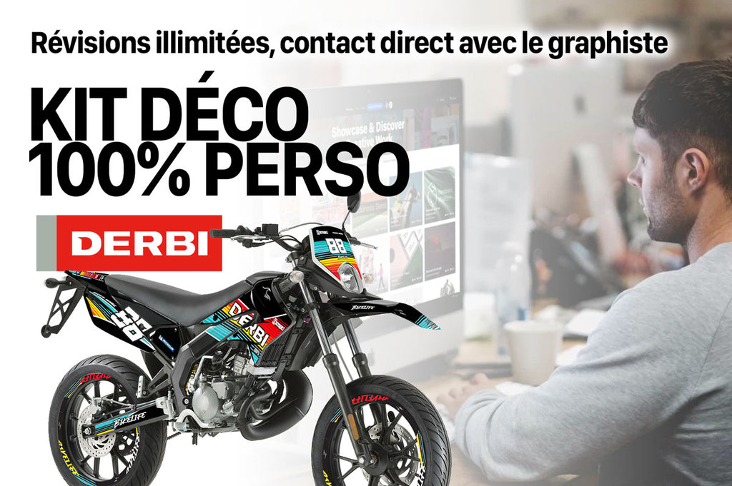 Kit déco 100% perso Derbi Senda xtreme 50cc 2011-2017 | autocollants moto | personnalisation 50cc | armysctv