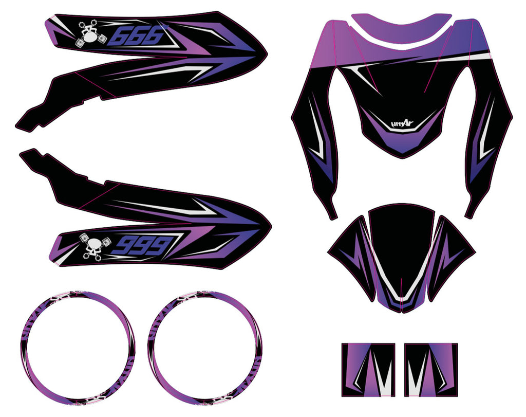 Kit déco scooter Peugeot Kisbee 2010-2017 Cold | autocollants moto | personnalisation 50cc | armysctv