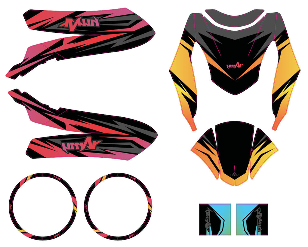 Kit déco scooter Peugeot Kisbee 2010-2017 Eclipse | autocollants moto | personnalisation 50cc | armysctv