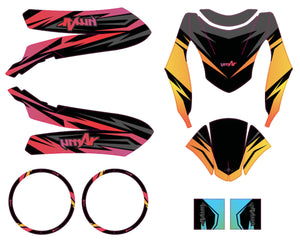 Kit déco scooter Peugeot Kisbee 2010-2017 Eclipse | autocollants moto | personnalisation 50cc | armysctv