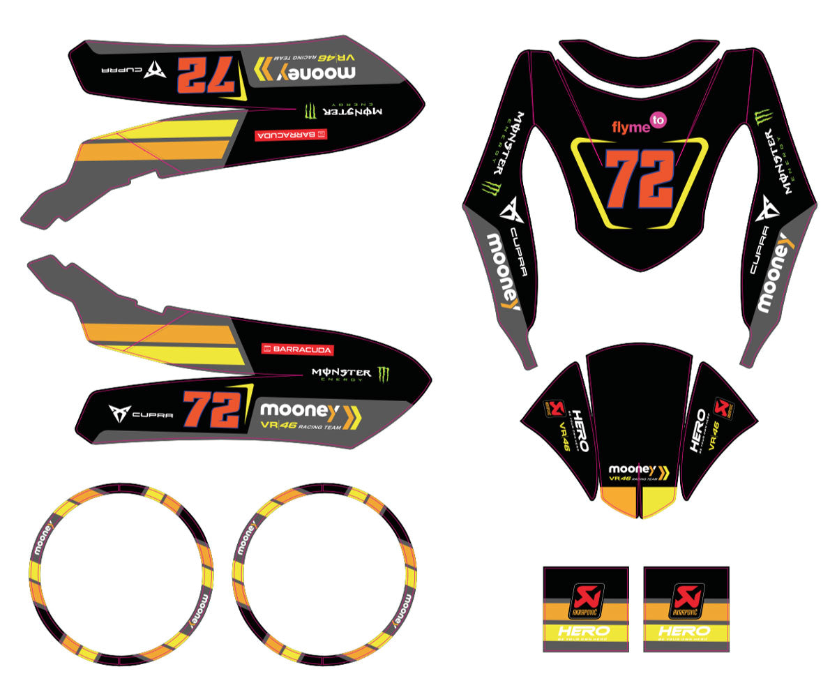 Kit déco scooter Peugeot Kisbee 2010-2017 Mooney | autocollants moto | personnalisation 50cc | armysctv