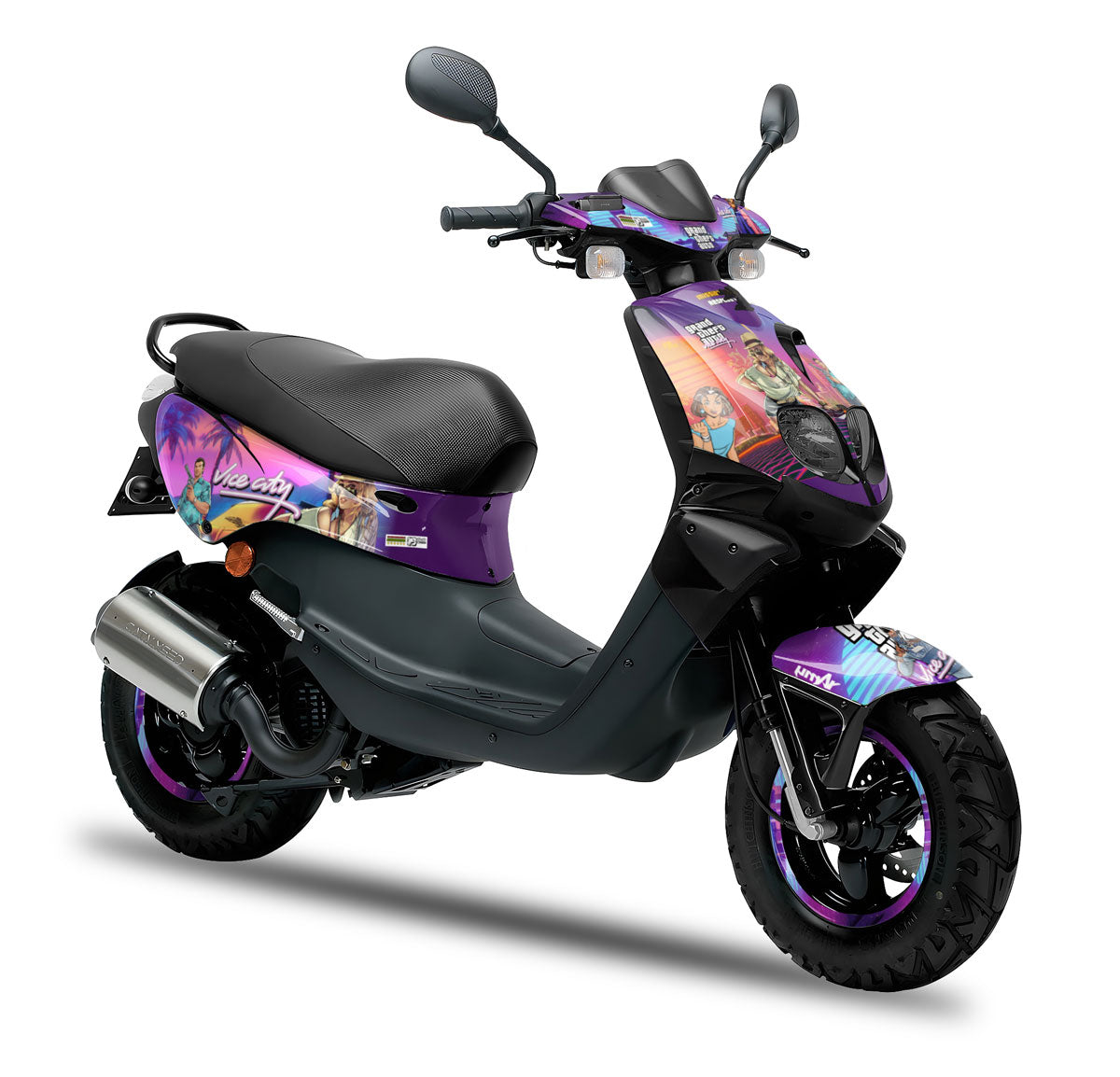 Kit déco 50cc Peugeot TKR / Trekker 2006-2014 Vice City | autocollants moto | personnalisation 50cc | armysctv