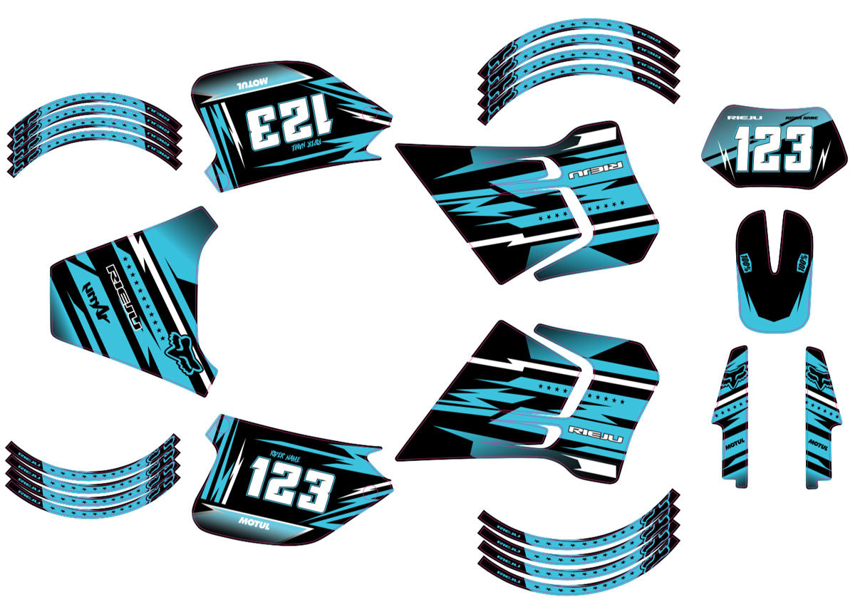 Kit pegatinas 50cc Rieju RR 1996-2004 Dream | pegatinas para moto | personalización 50cc | armysctv