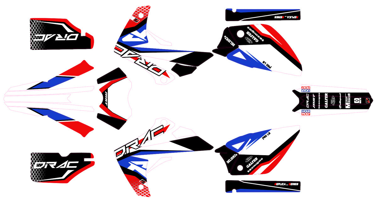 Dekor kit Rieju MRT 50cc 2009-2021 DRAC | Motorradaufkleber | Personalisierung 50cc | armysctv