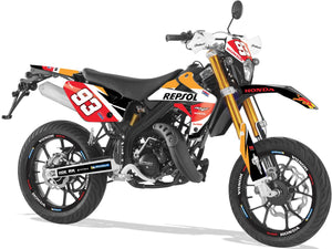 Kit déco Rieju MRT Repsol Racing by Army | autocollants moto | personnalisation 50cc | armysctv