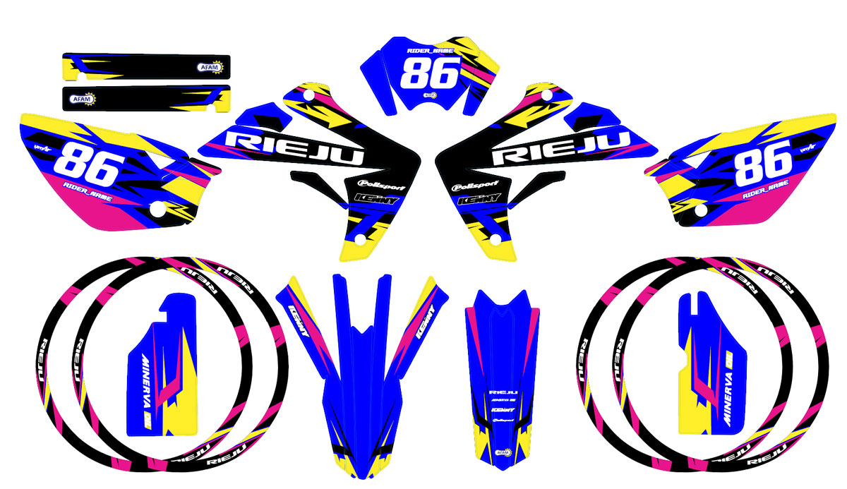 Dekor kit Rieju MRT 50cc 2009-2021 Army Tacker | Motorradaufkleber | Personalisierung 50cc | armysctv