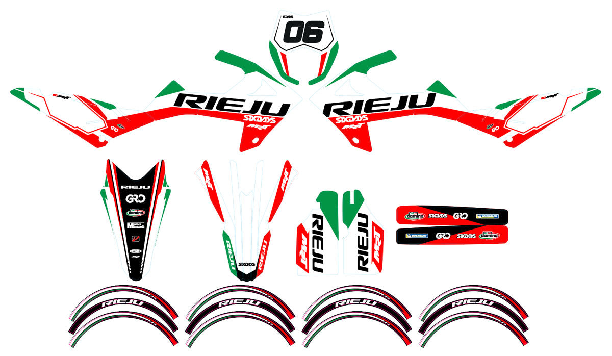 Dekor kit Rieju MRT 50cc 2022-2025 Six Days Italia | Motorradaufkleber | Personalisierung 50cc | armysctv