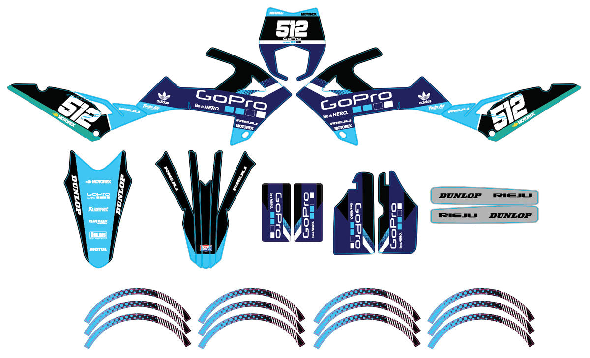 Kit déco Rieju MRT 50cc 2022-2025 Hero | autocollants moto | personnalisation 50cc | armysctv