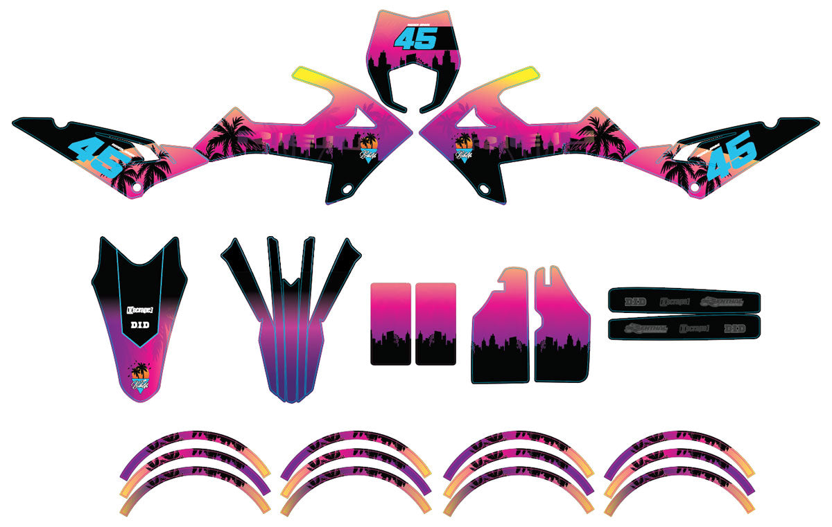 Kit déco Rieju MRT 50cc 2022-2025 Miami | autocollants moto | personnalisation 50cc | armysctv