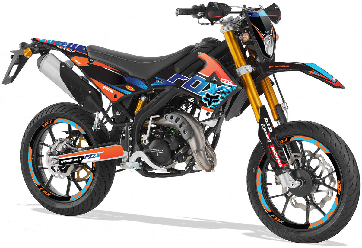 Kit déco Rieju MRT 50cc 2022-2025 Orange Fox | autocollants moto | personnalisation 50cc | armysctv