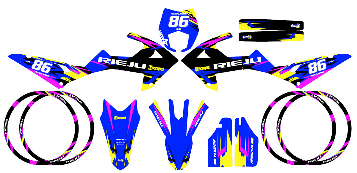 Kit déco Rieju MRT 50cc 2022-2025 Army Tacker | autocollants moto | personnalisation 50cc | armysctv
