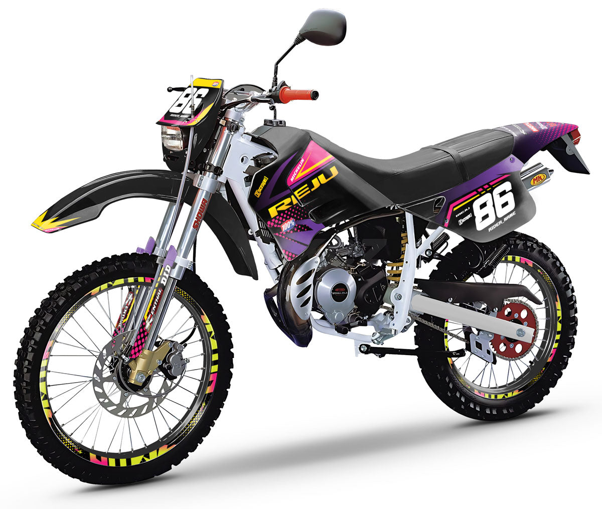 Graphic decals Rieju RR 50cc Neon - Bright and luminous look for 50cc ...
