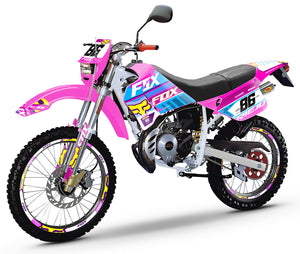 Kit déco 50cc Rieju RR 1996-2004 Pink Fox | autocollants moto | personnalisation 50cc | armysctv