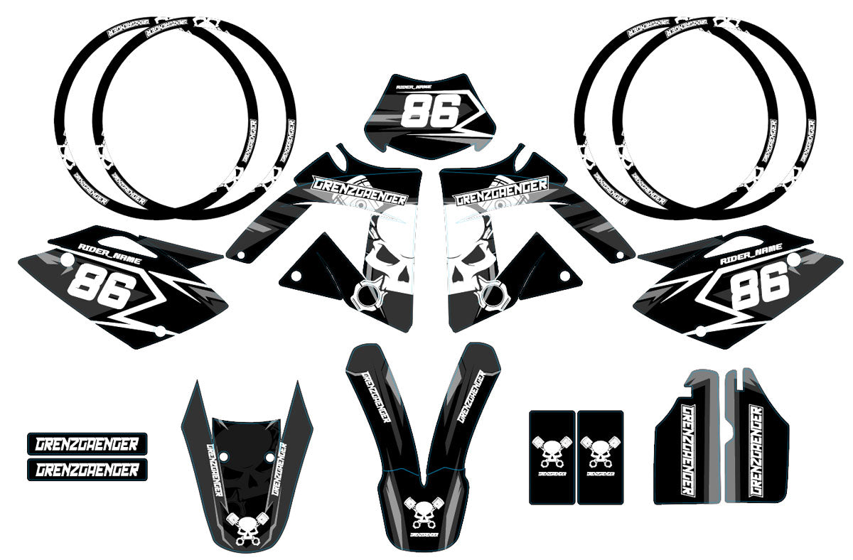 Dekor kit Rieju 50cc SMX 2011-2009 Grenze | Motorradaufkleber | Personalisierung 50cc | armysctv