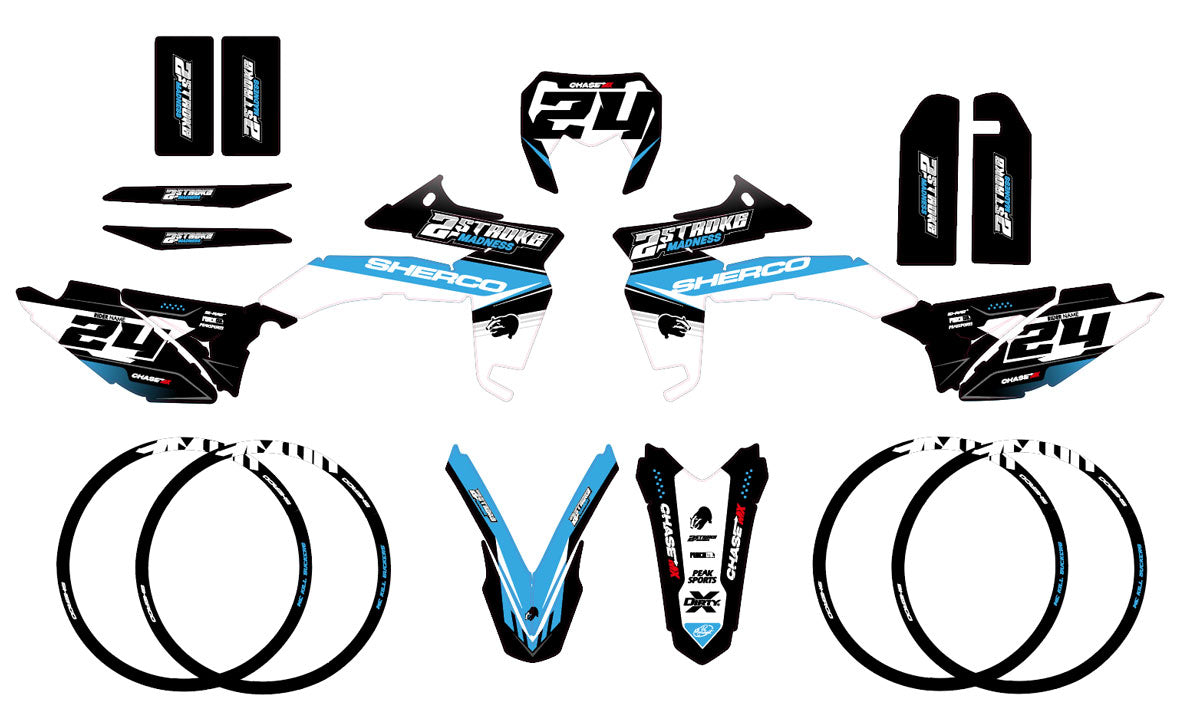 Kit pegatinas Sherco 50cc 2017-2025 Madness | pegatinas para moto | personalización 50cc | armysctv