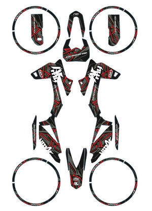 Kit déco Sherco 50cc 2017-2025 Army Redrum | autocollants moto | personnalisation 50cc | armysctv