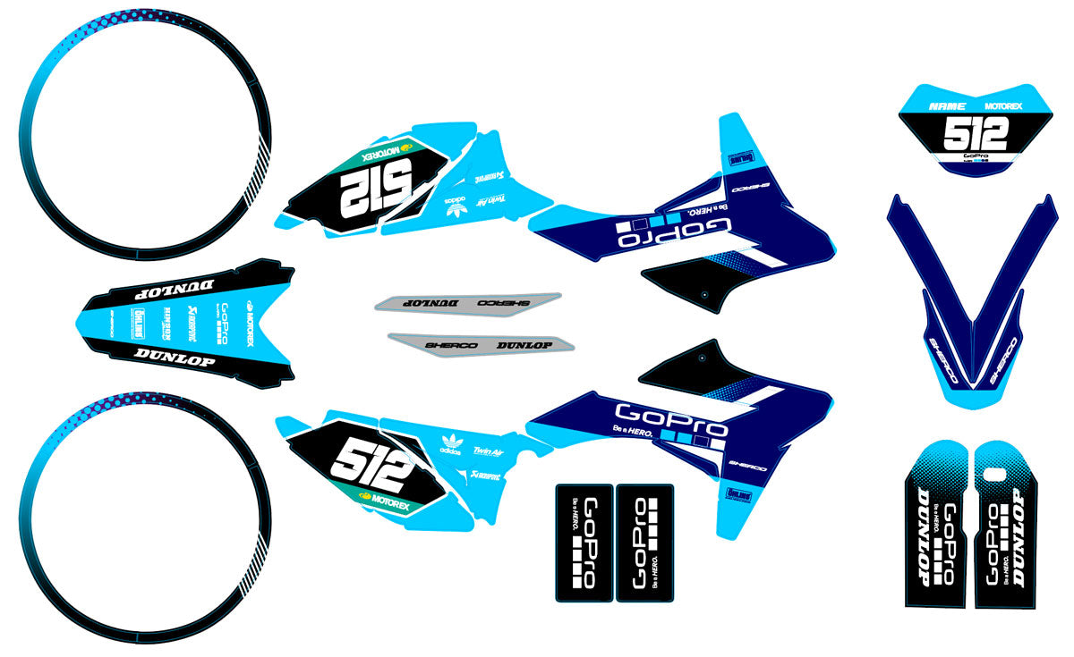 Dekor kit Sherco 50cc 2013-2016 Held | Motorradaufkleber | Personalisierung 50cc | armysctv