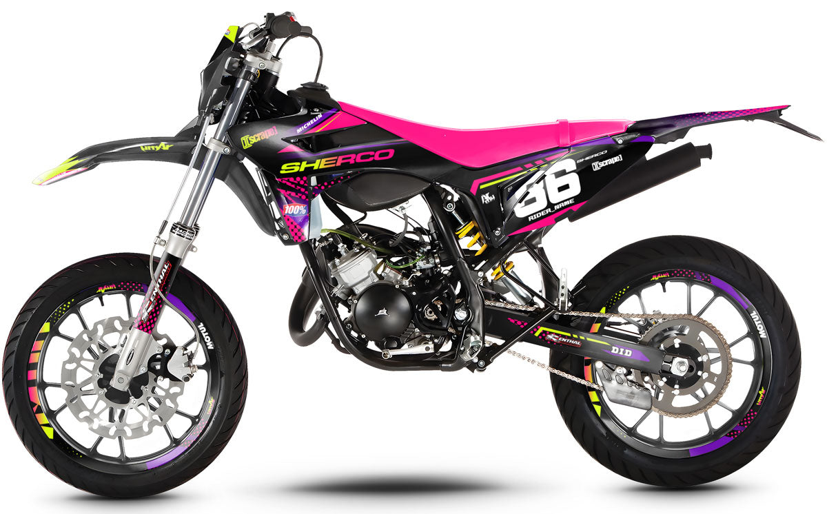 Kit pegatinas Sherco 50cc 2013-2016 Ejército Neón | pegatinas para moto | personalización 50cc | armysctv