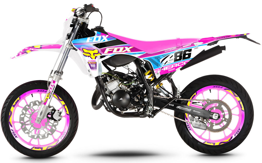 Kit déco Sherco 50cc 2013-2016 Pink Fox | autocollants moto | personnalisation 50cc | armysctv