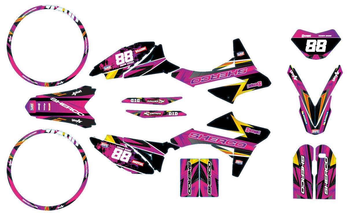 Kit pegatinas Sherco 50cc 2013-2016 Army Split | pegatinas para moto | personalización 50cc | armysctv