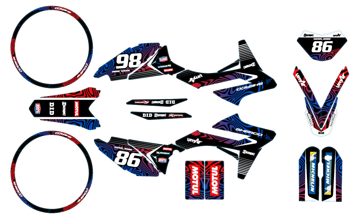 Kit pegatinas Sherco 50cc 2013-2016 Ondas del Ejército | pegatinas para moto | personalización 50cc | armysctv