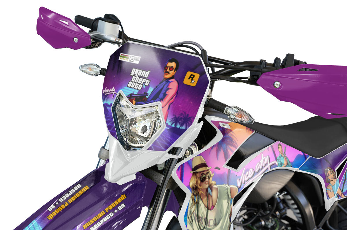 Kit pegatinas Sherco 50cc 2017-2025 Estilo GTA | pegatinas para moto | personalización 50cc | armysctv