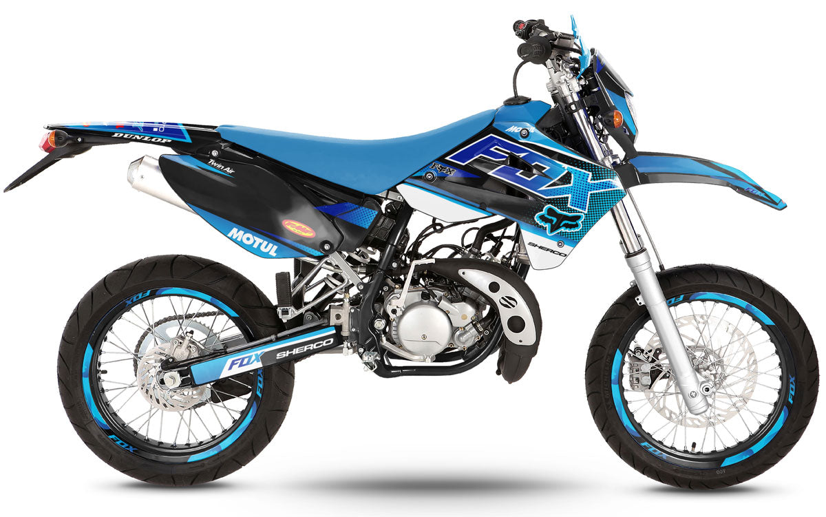 Dekor kit 50cc Sherco HRD 2006-2012 Blauer Fuchs | Motorradaufkleber | Personalisierung 50cc | armysctv