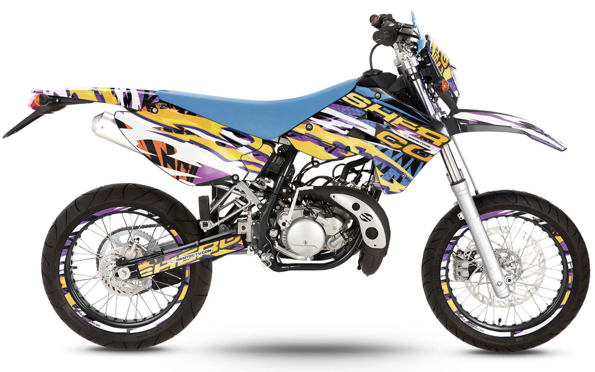 Kit déco 50cc Sherco HRD 2006-2012 Cali Gelato | autocollants moto | personnalisation 50cc | armysctv