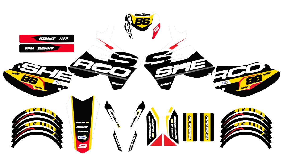 Dekor kit Sherco HRD 50cc 2006-2012 Armee Kainam | Motorradaufkleber | Personalisierung 50cc | armysctv