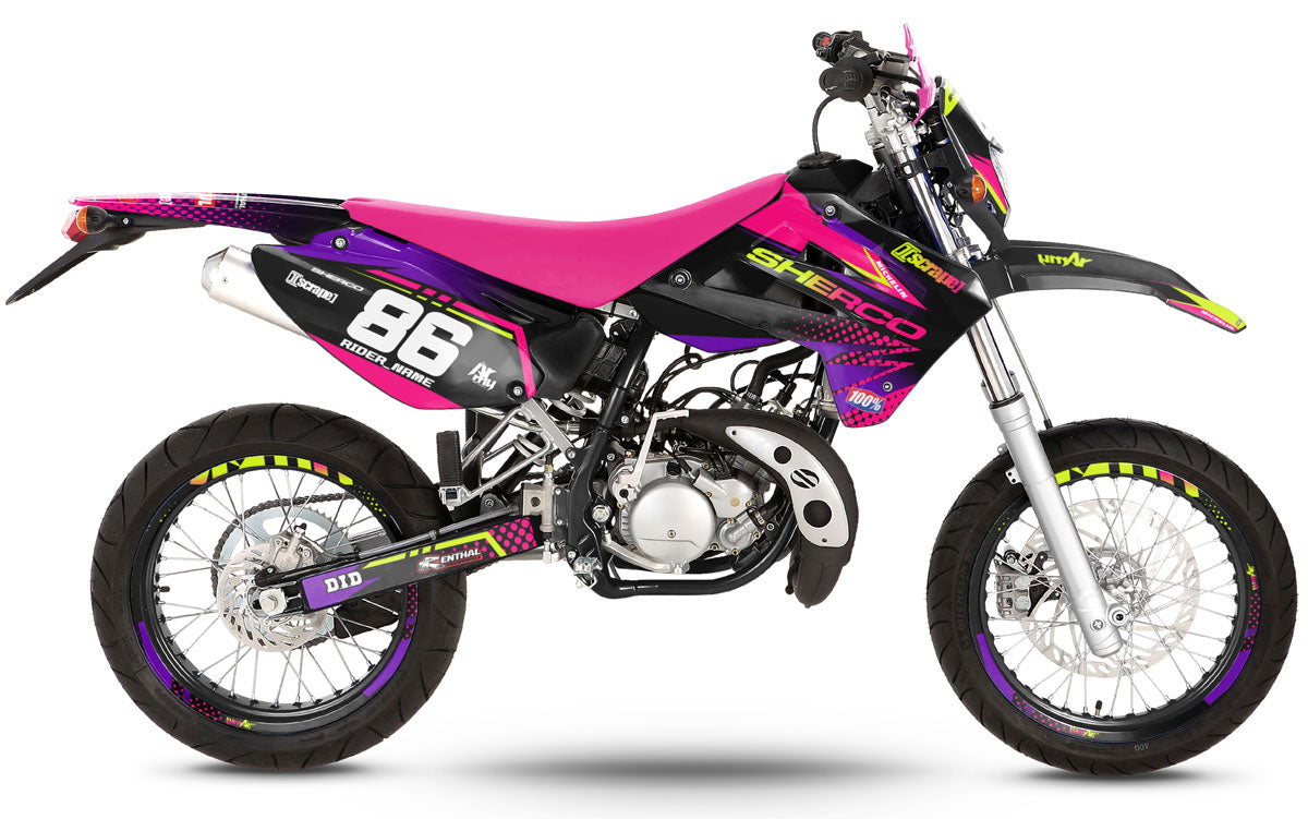 Dekor kit Sherco HRD 50cc 2006-2012 Armee Neon | Motorradaufkleber | Personalisierung 50cc | armysctv