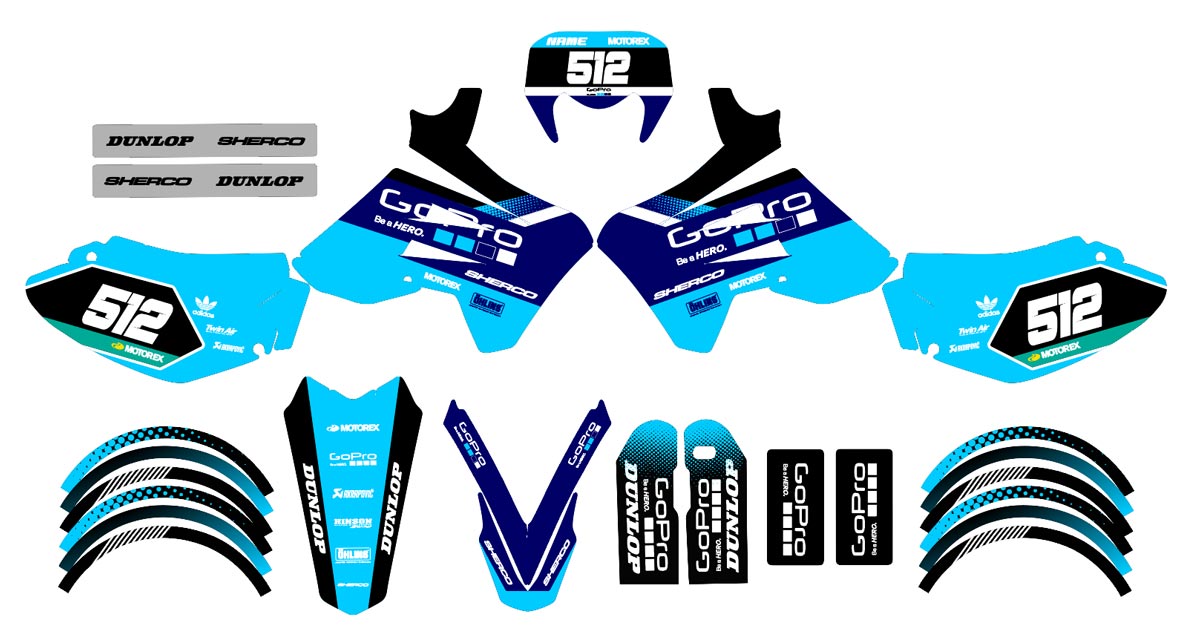 Dekor kit 50cc Sherco HRD 2006-2012 GoPro | Motorradaufkleber | Personalisierung 50cc | armysctv