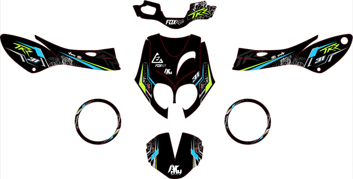 Dekor kit 50cc Peugeot TKR / Trekker 2006-2014 Leaf | Motorradaufkleber | Personalisierung 50cc | armysctv