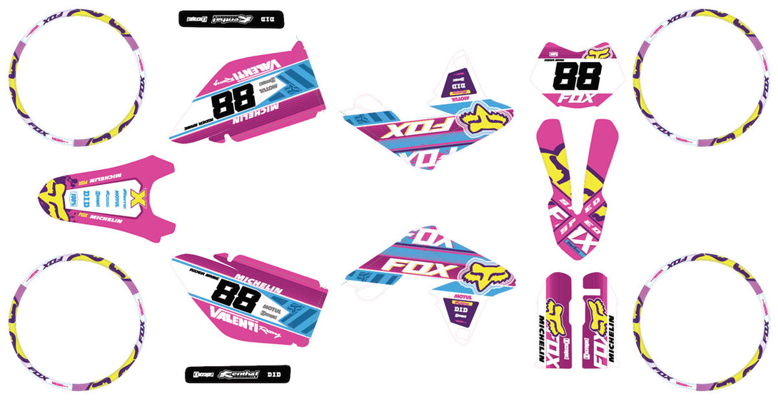 Kit déco 50cc Valenti Racing SM Pink Fox