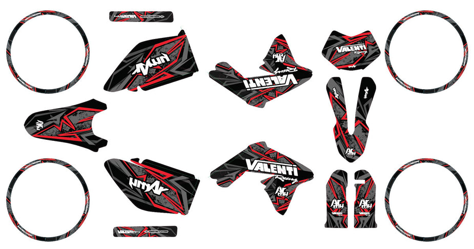50cc Valenti Racing SM Army Redrum Graphic decals – armysctv
