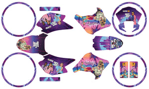 Kit déco 50cc Peugeot XP6 2004-2010 Vice City | autocollants moto | personnalisation 50cc | armysctv