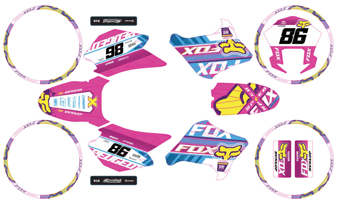 Kit déco 50cc Peugeot XP6 2004-2010 Pink Fox