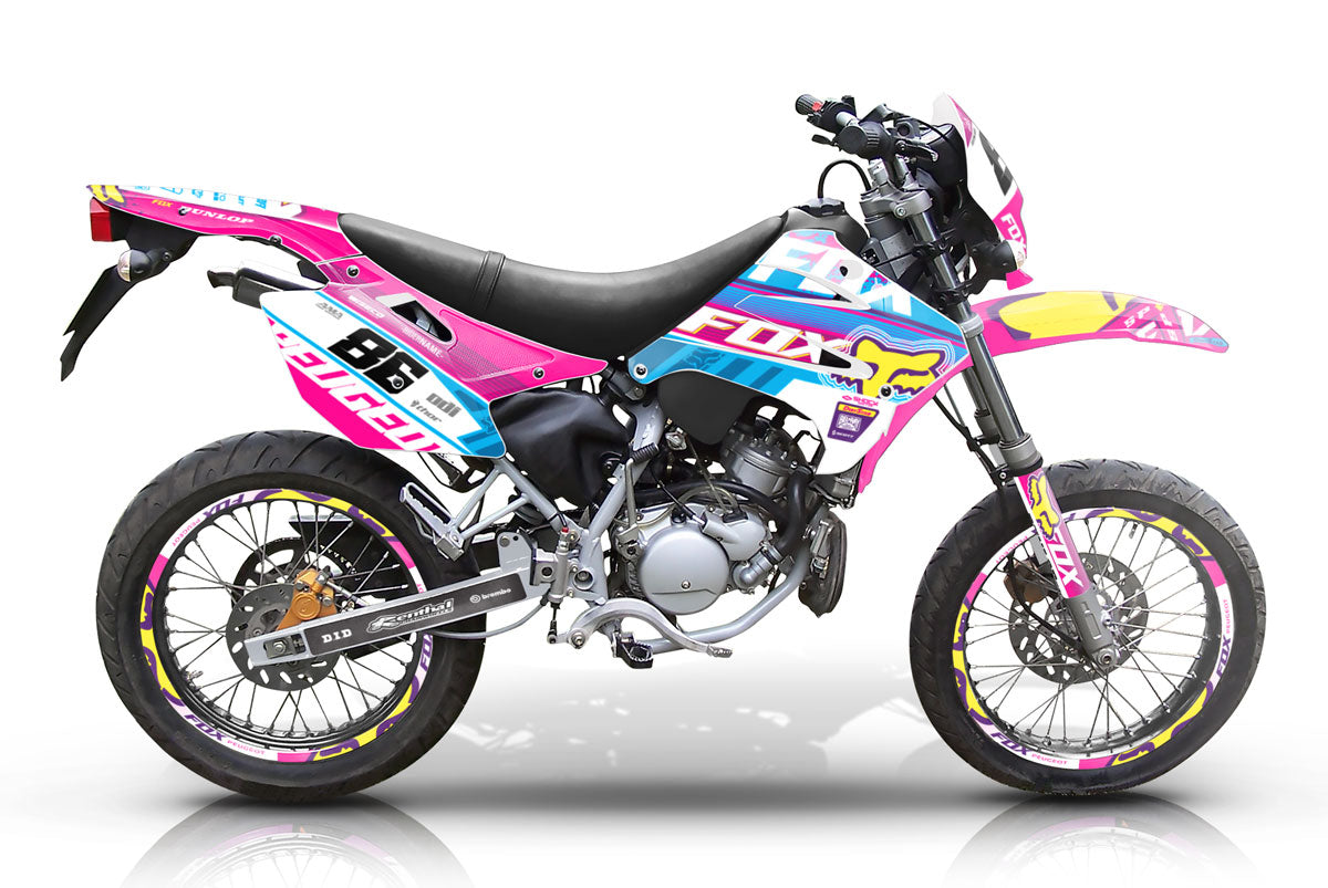 Kit déco 50cc Peugeot XP6 2004-2010 Pink Fox | autocollants moto | personnalisation 50cc | armysctv